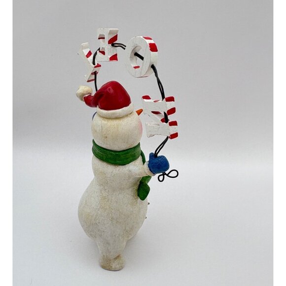 Vintage Snowman Christmas Figurine Holding Noel Sign Candy Cane Striped Letters - Picture 6 of 8